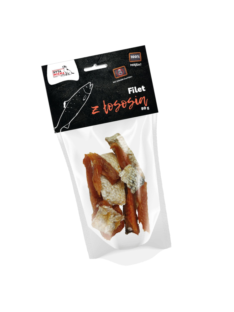 Suszone filety z łososia dla psa 80 g