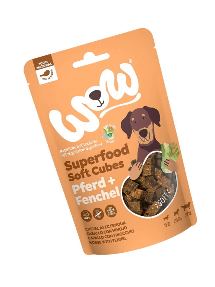 Superfood Soft Cubes Pferd – konina z koprem włoskim miękkie przysmaki dla psa