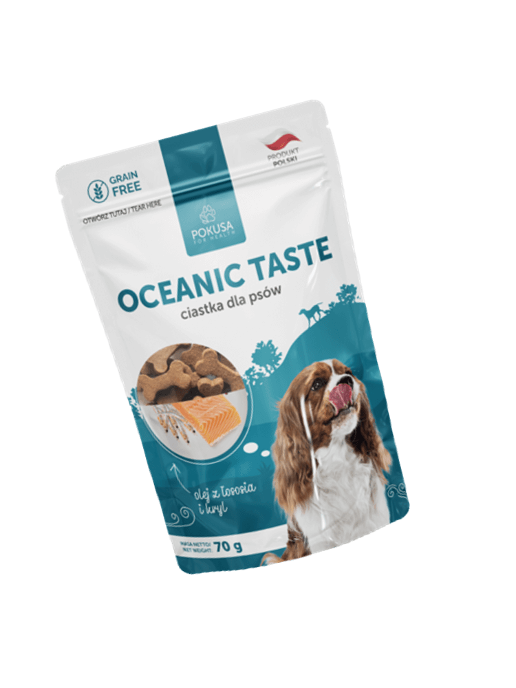 Ciastka dla psa – Oceanic Taste – kryl i olej z łososia 70 g