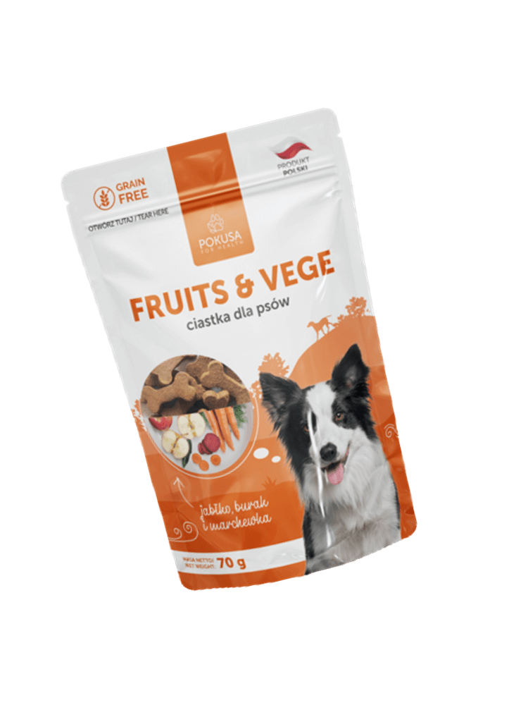 Ciastka dla psa – Fruits&Vege – owoce i warzywa 70 g