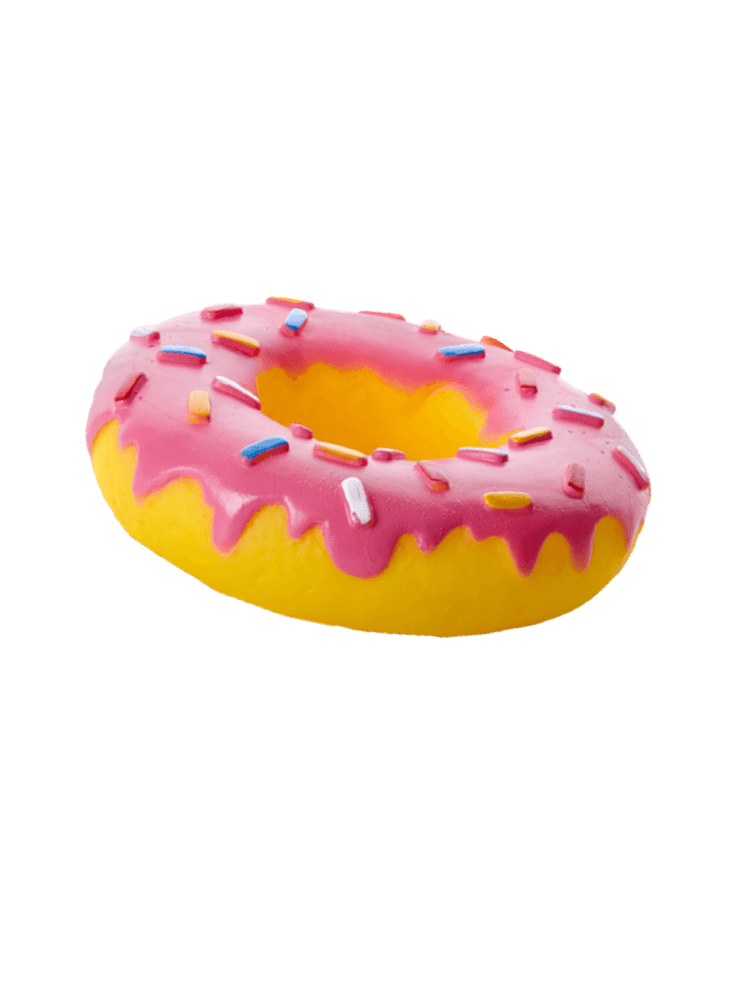 Vinyl Donut - donut z piszczałką, gumowa zabawka dla psa 14 cm