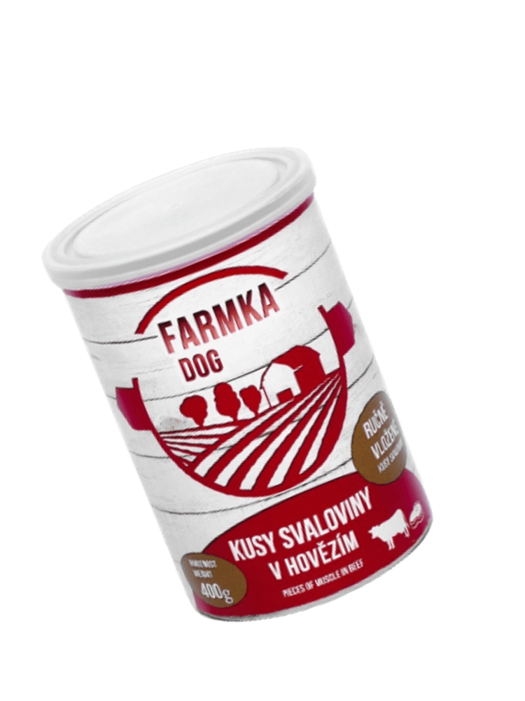 Farmka Dog Kawałki mięsa w wołowinie 400g.