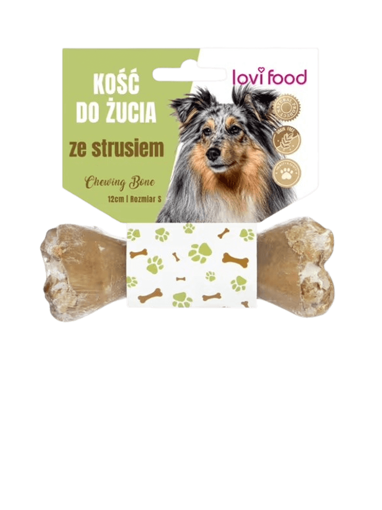 Kość do żucia dla psa ze strusiem – Chewing Bone with Ostrich, 12 cm