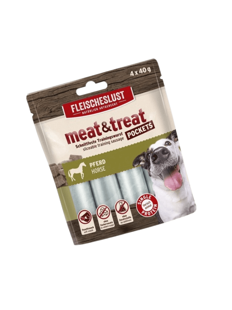 Meat & trEAT 2.0 Horse 4×40 g – Kiełbasa Ko