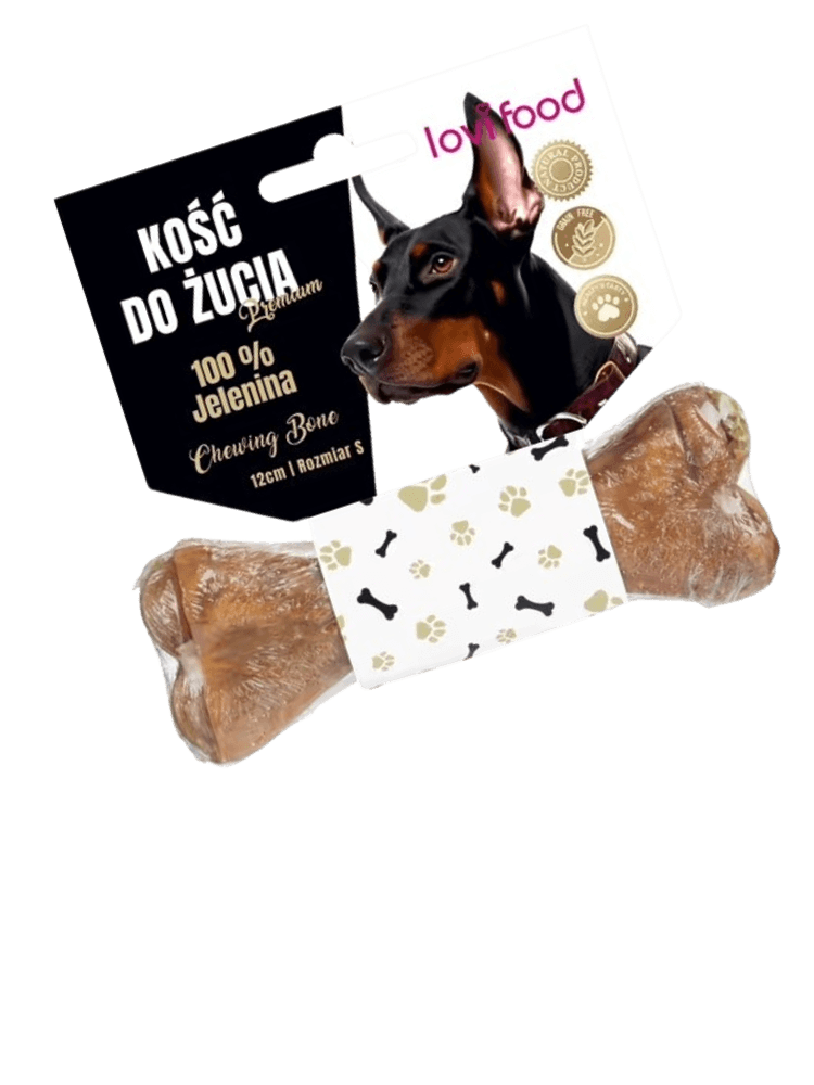 Kość do żucia Premium 100% Jeleń – Chewing Bone Deer Hide, 12 cm