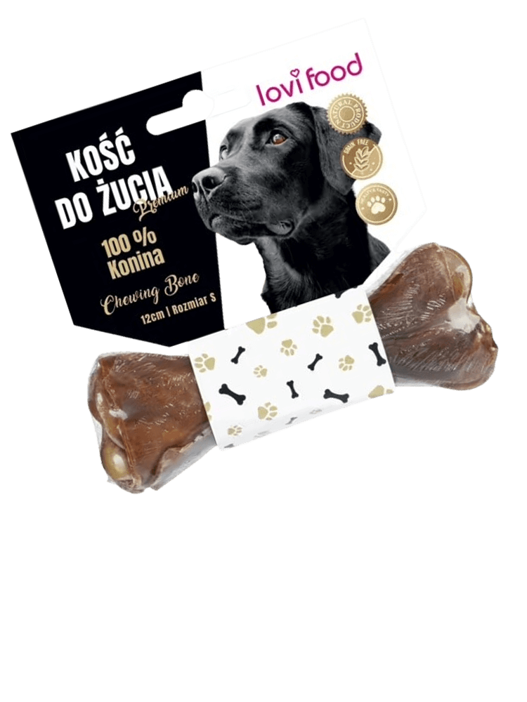 Kość do żucia Premium 100% Konina – Chewing Bone Horse Hide S , 12 cm
