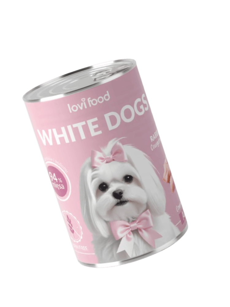 White Dogs Rabbit & Turkey 400g – mokra karma dla białych psów, królik z indykiem, cukinią i rumiankiem