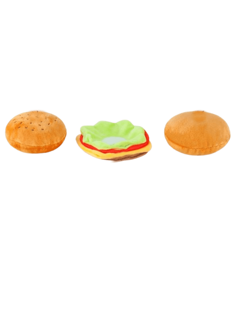 American Classic Burger – 3w1 burger dla psa z piszczałkami i marszczonym papierem