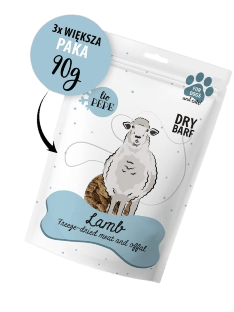 Lio Lamb – jagnięcina (jagnięce płuco) przysmak dla psa i kota XL 90 g