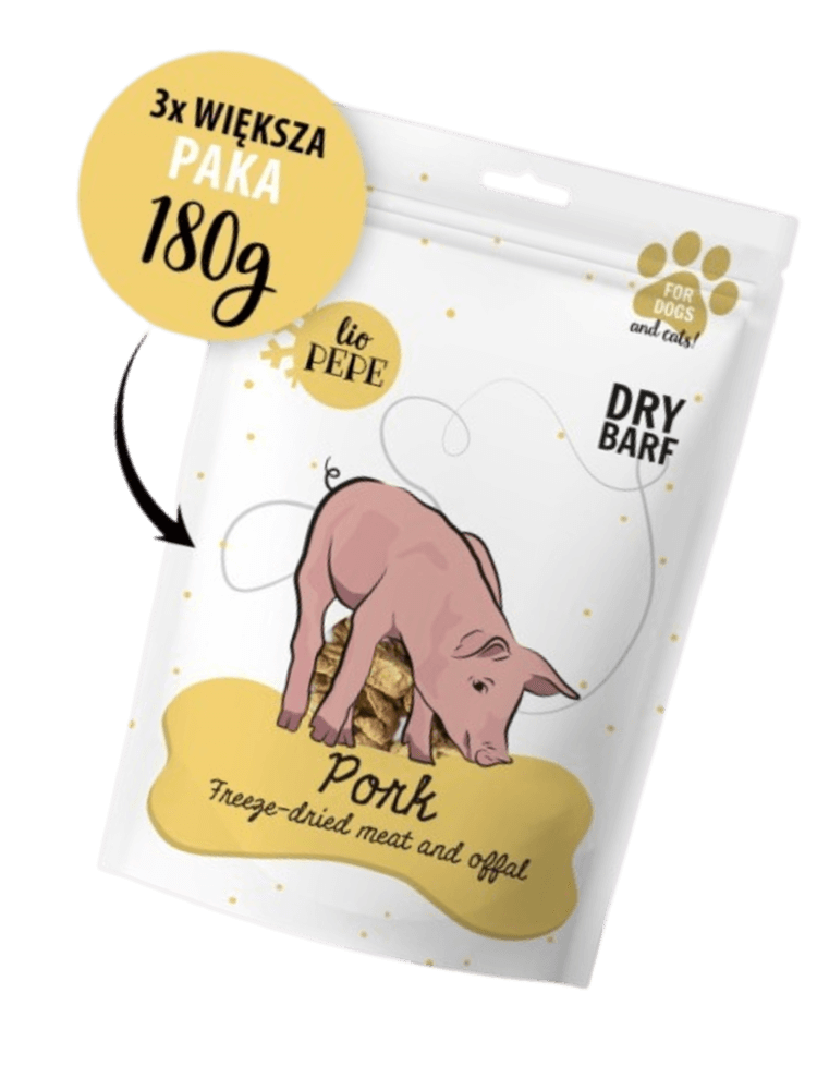 Lio Pork – wieprzowina (polędwica wieprzowa) przysmak dla psa i kota XL 180 g