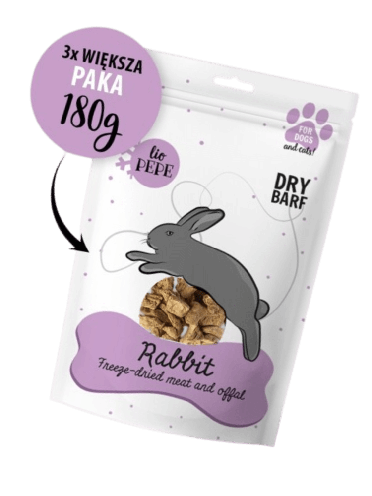 Lio Rabbit – Królicza wątróbka liofilizowany przysmak dla psa i kota XL 180 g