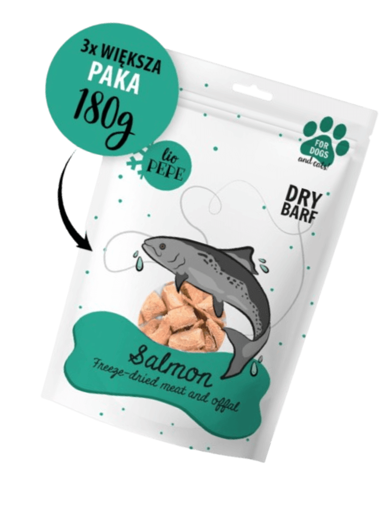 Lio Salmon – Filet z łososia liofilizowany przysmak dla psa i kota XL 180 g