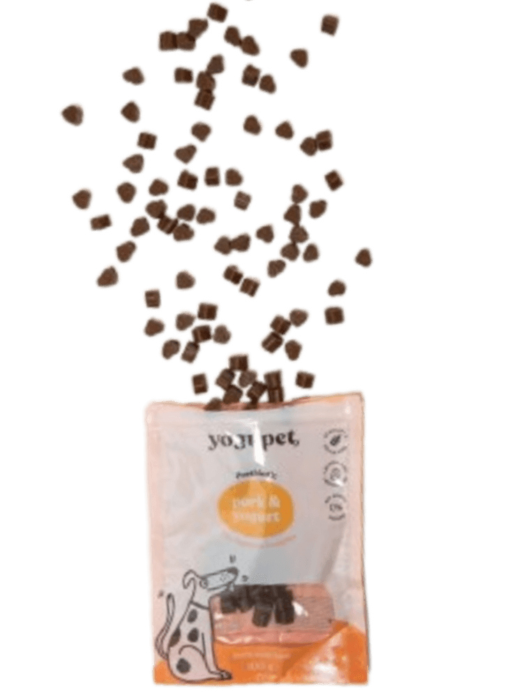 Miękkie przysmaczki dla psa – wieprzowina z jogurtem bez laktozy, 100 g