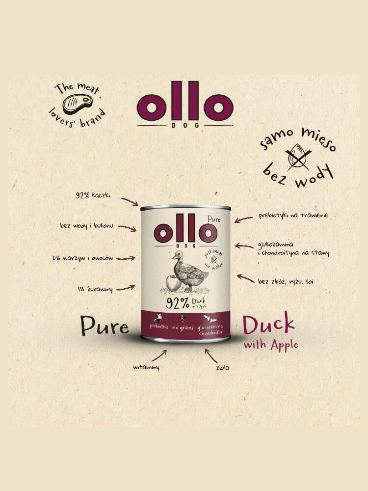 Pure Duck with apple mokra karma dla psa kaczka z jabłkiem 400 g