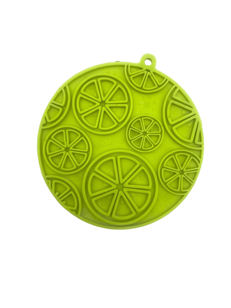 Citrus Design Emat Enrichment Lickmat with Suction Cups- zielona mata do lizania z przyssawkami, Cytrusy