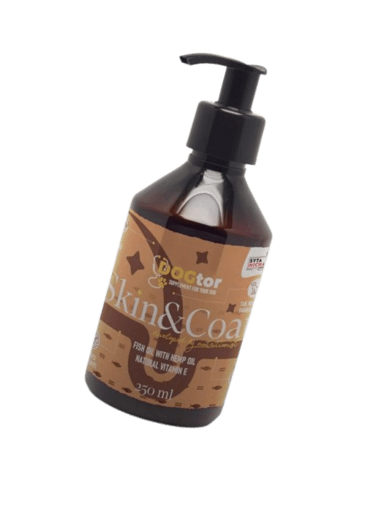 Skin & Coat oil dla psa 250 ml, Naturalny eliksir dla zdrowej skóry i lśniącej sierści psa