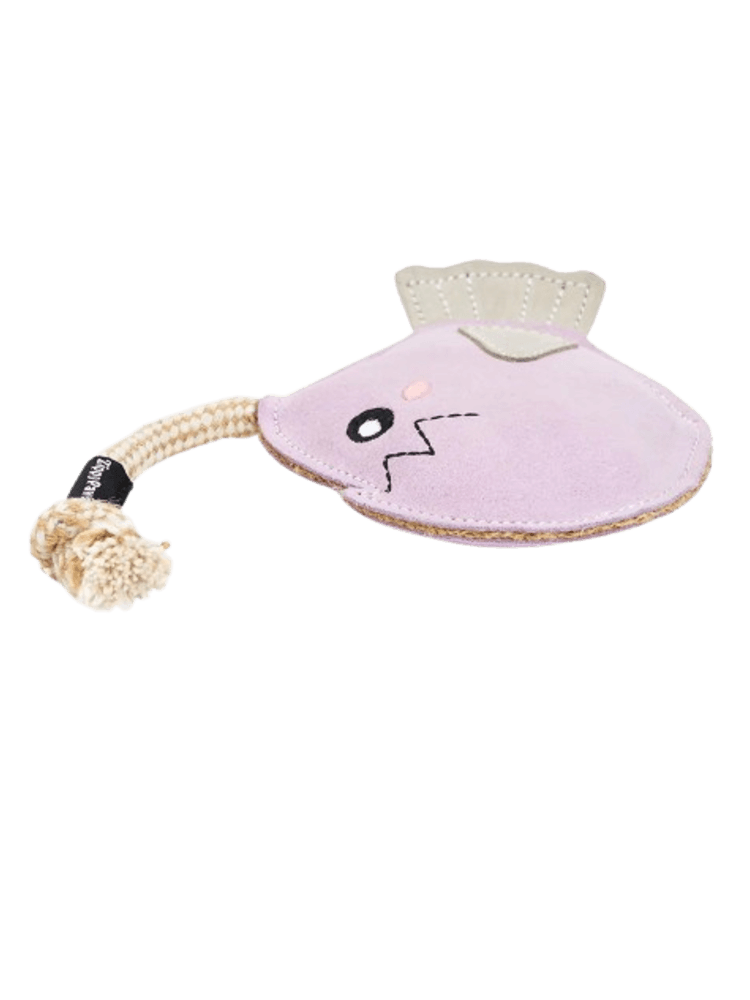 EcoZippy Suede Rope Buddies Angler Fish – Żabnica ekologiczna zabawka dla psa