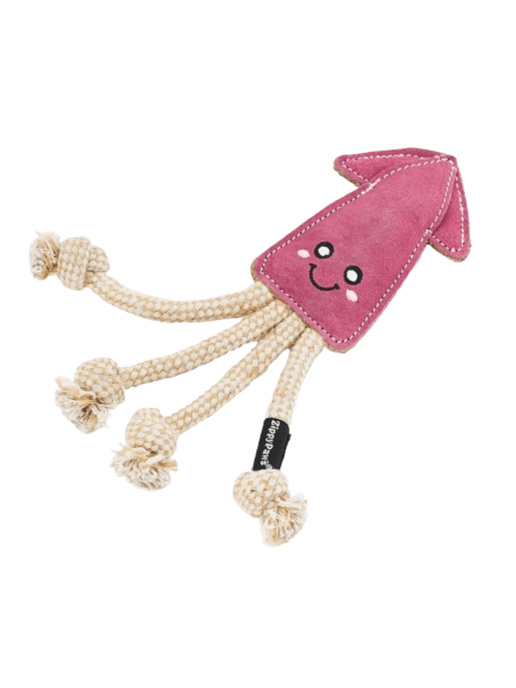 EcoZippy Suede Rope Buddies Angler Fish – Żabnica ekologiczna zabawka dla psa