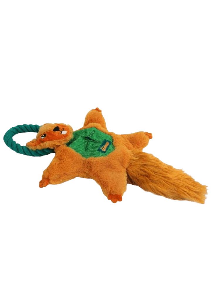 Safari – Air Squirrel Wiewiórka wykonana z lin i materiału, posiada małą kieszonkę na smaczki oraz piszczałkę, 50 cm