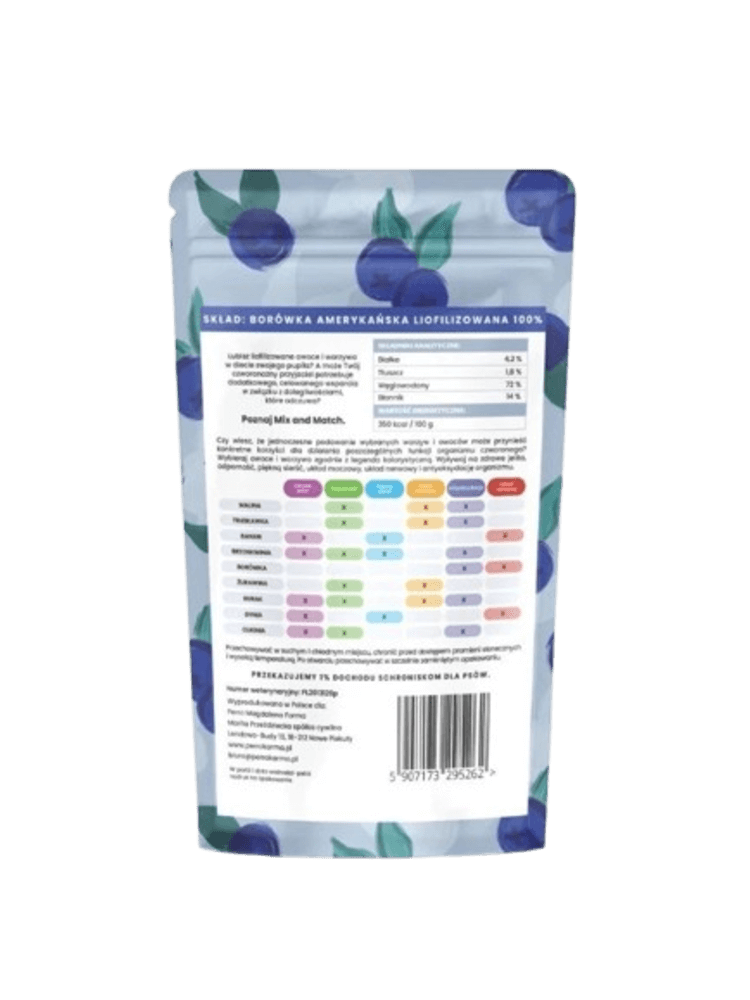 MIX & MATCH Borówka amerykańska Przysmaki liofilizowane 20 g