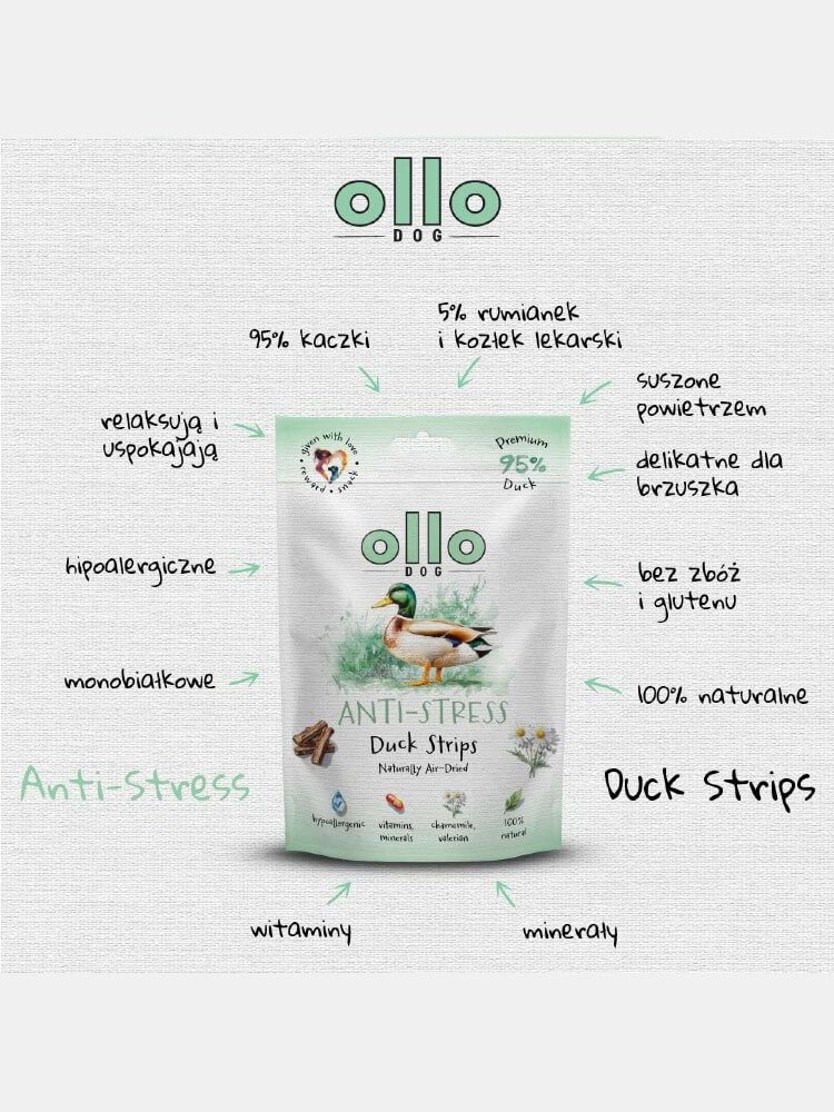 Air Dried Anti-Stress Duck Strips Przysmaki funkcyjne dla psa – kaczka