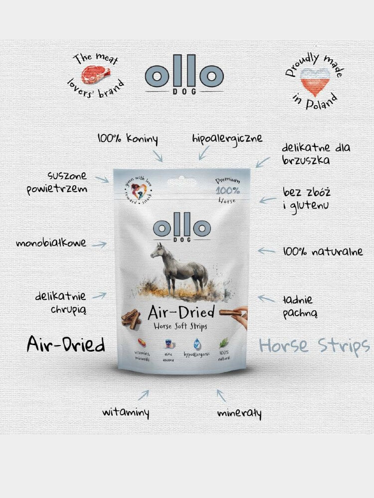 Air-Dried Horse Strips  – Wyjątkowe przysmaki z koniny dla Twojego psa!