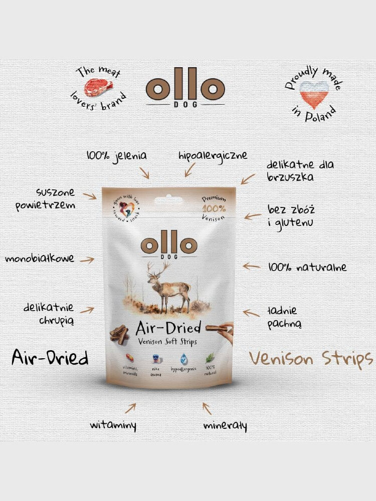 Air Dried Venison Strips – Wyjątkowe przysmaki z jelenia dla Twojego psa!