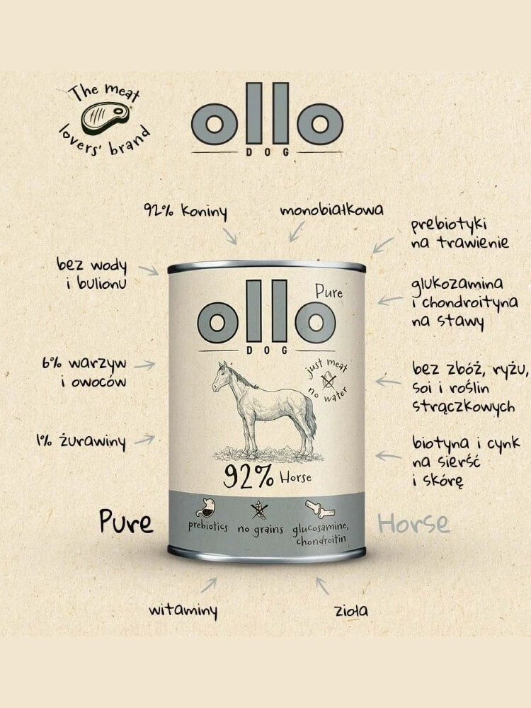 Pure Horse mokra karma dla psa konina 400 g