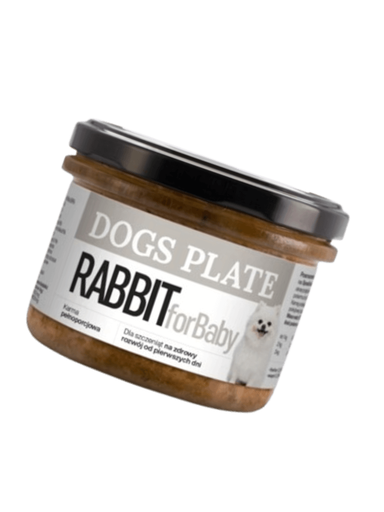Gotowana karma for Baby Rabbit 180 g, Mokra Karma z mięsa królika dla szczeniąt