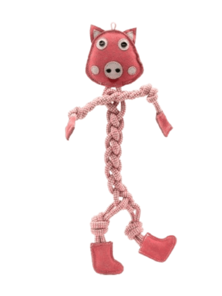Rope Lanky Pig – Szarpak Świnka – z lin, 49 cm