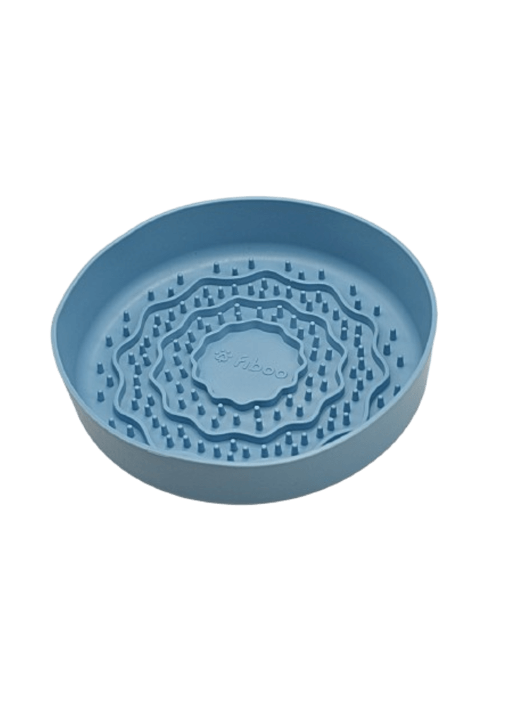 Lick fiboowl – ciemno niebieska miska z matą 2in1 – średnica 19 cm