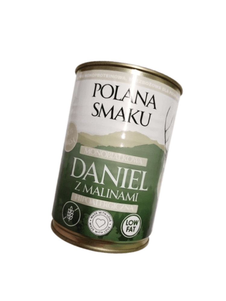 Daniel z malinami – niskotłuszczowa i delikatna karma dla wrażliwych psów