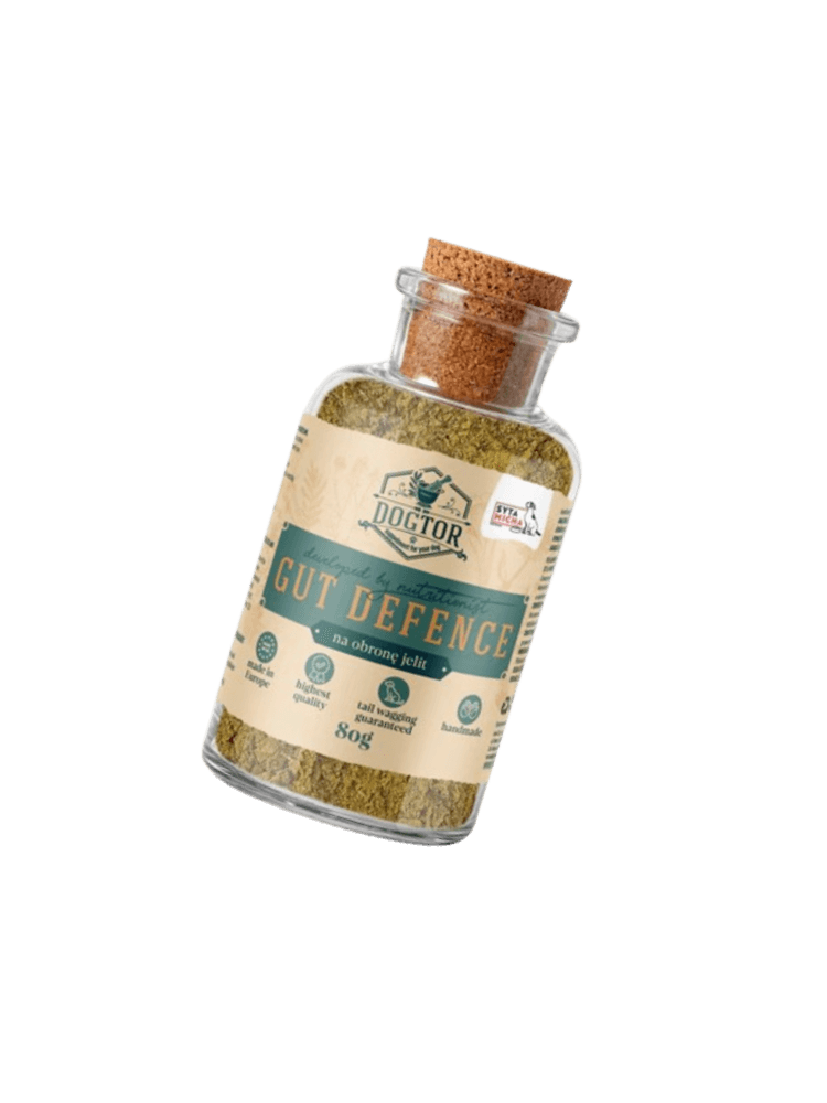 DOGTOR na ochronę jelit 80g, suplement mieszanka naturalnych składników, które wspierają zdrowie jelit psa