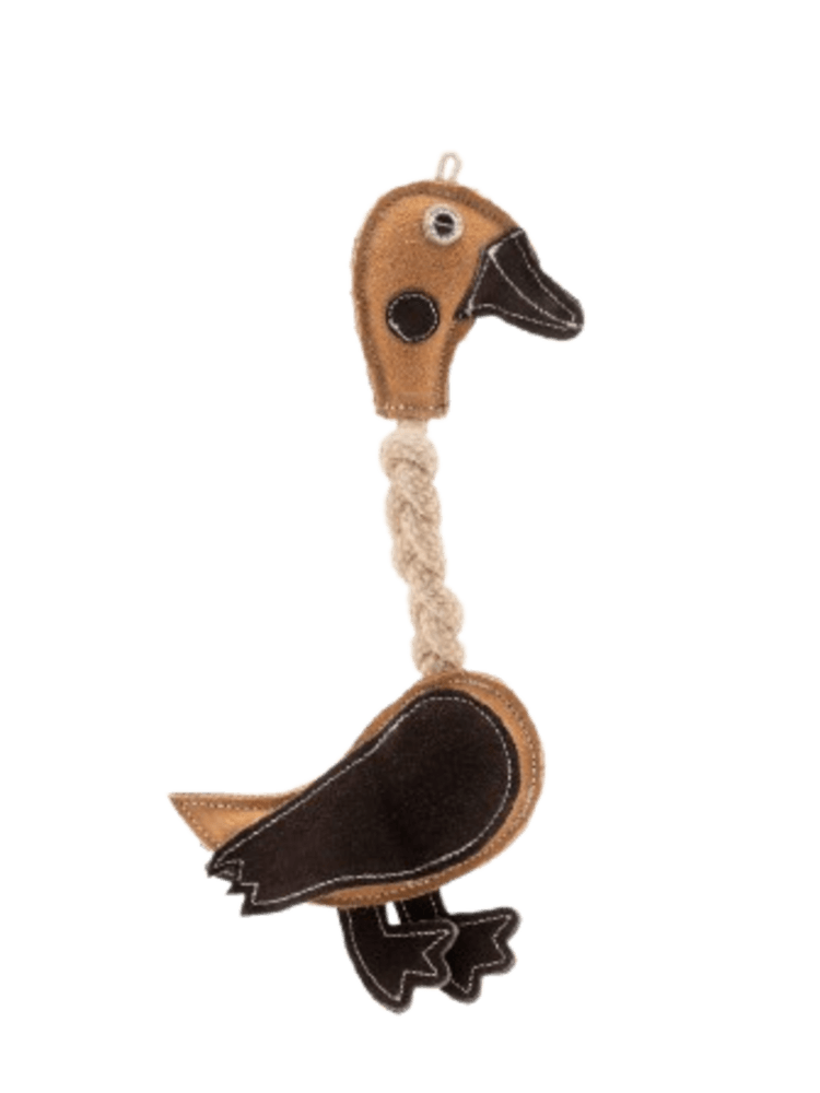 Leather Duck with Rope – ekologiczna kaczka z linami, 26 cm