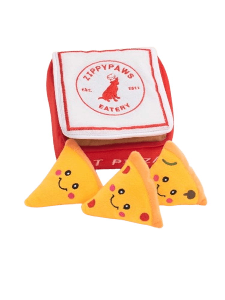 Zippy Burrow® Pizza Box – Zabawka węchowa dla psa z piszczącymi elementami