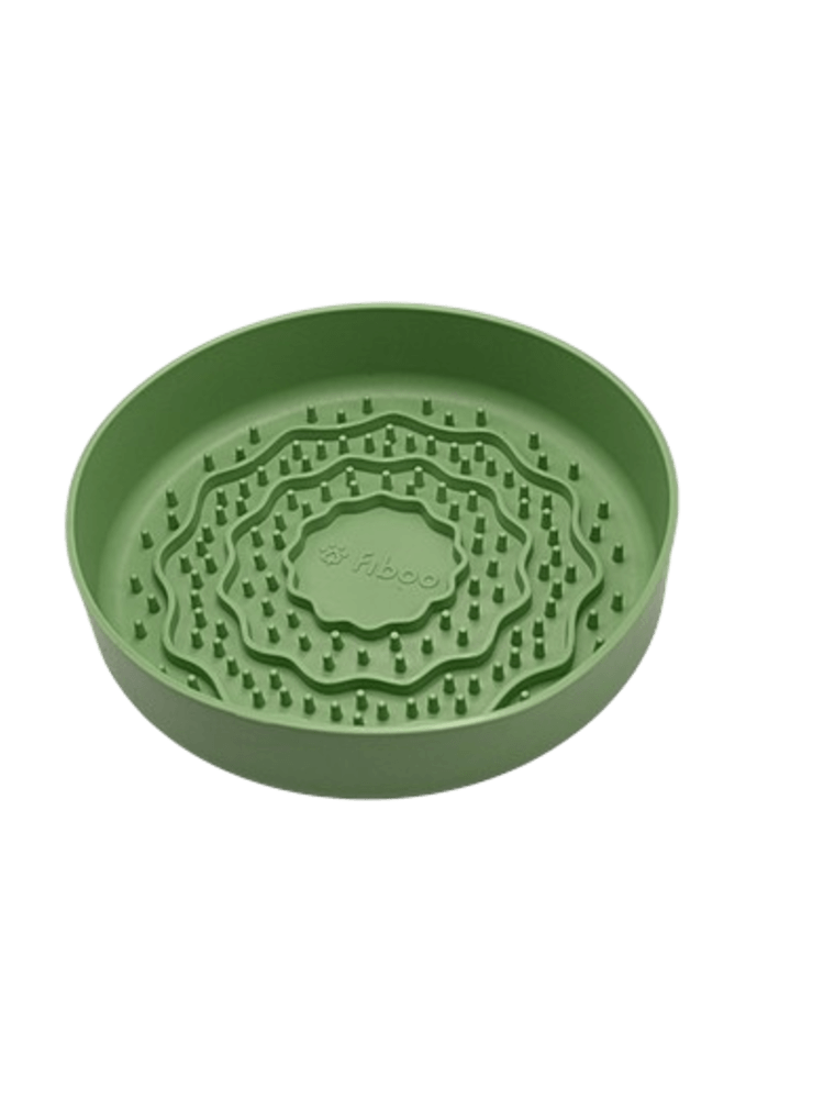 Lick fiboowl – zielona miska z matą 2in1 – średnica 19 cm