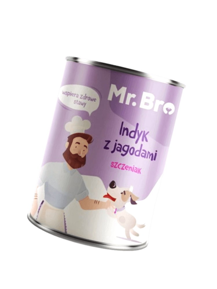 Mokra Karma Indyk z Jagodami dla Szczeniąt 400 g – Monoproteinowa
