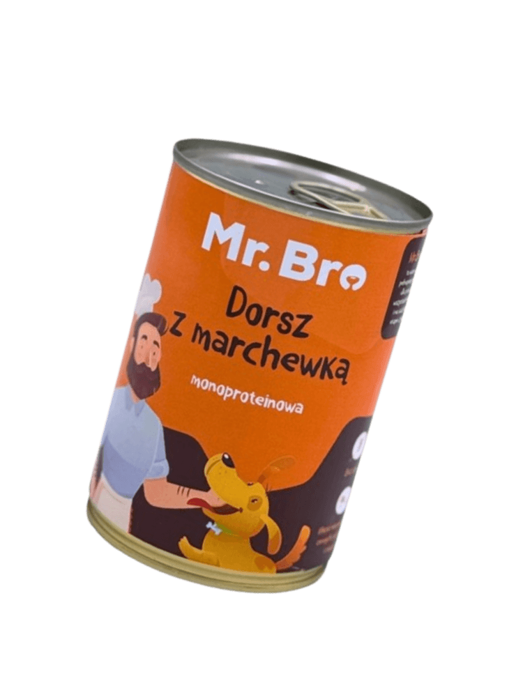 Mokra Karma Dorsz z marchewką 400 g – Monoproteinowa