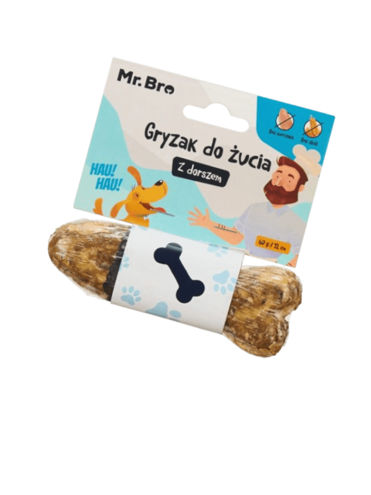 Kość Gryzak Do Żucia Rybka z Dorszem, 12 cm