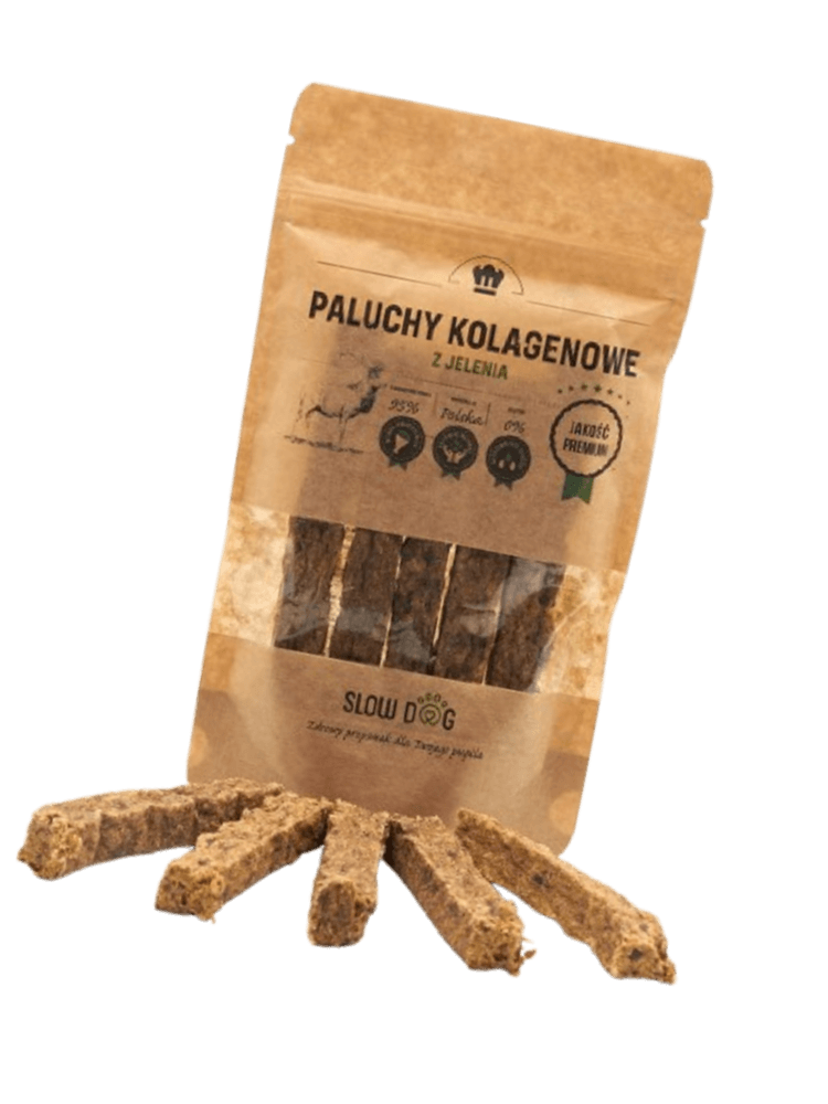 Paluchy kolagenowe z jelenia – 95% jelenia + 5% kolagenu, 100 g
