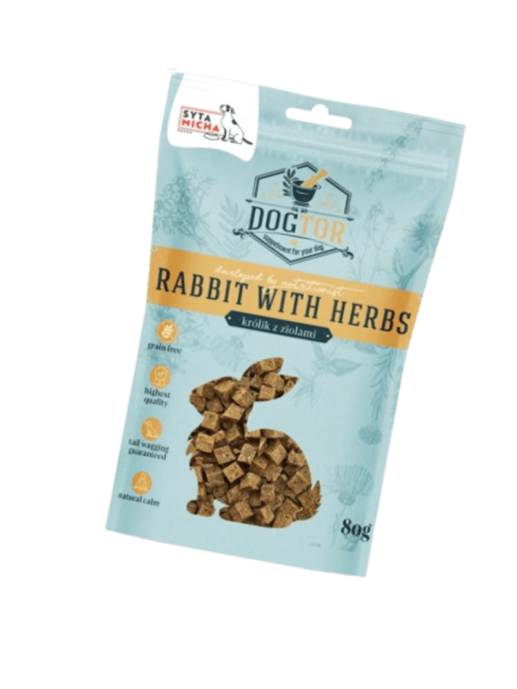 Dogtor Uspokajające przysmaki dla psa królik z ziołami 80 g