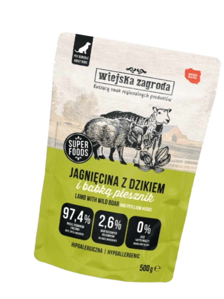 Mokra karma monobiałkowa dla psa Jagnięcina z Dzikiem 500 g