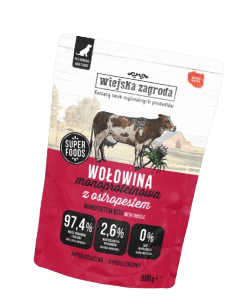 Mokra karma monobiałkowa dla psa Wołowina 500 g