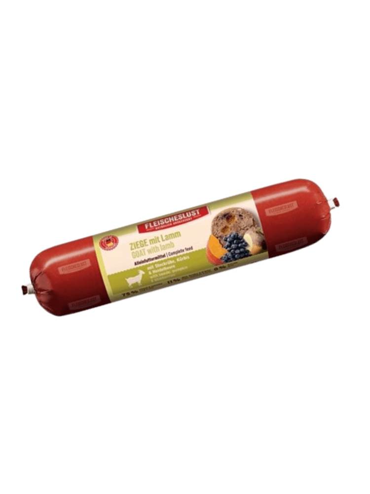 Goat with lamb – Pełnoporcjowa karma dla psów – Koza z jagnięciną, brukwią, dynią i jagodami 400 g