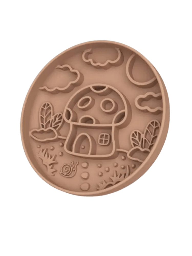 Mushroom Cottage Slow Feeder – Mocha Brown – grzybek mata do lizania dla psa