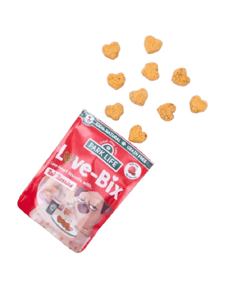 Love Bix Herbatniki w Kształcie Serca Czerwone Jagody 100 g