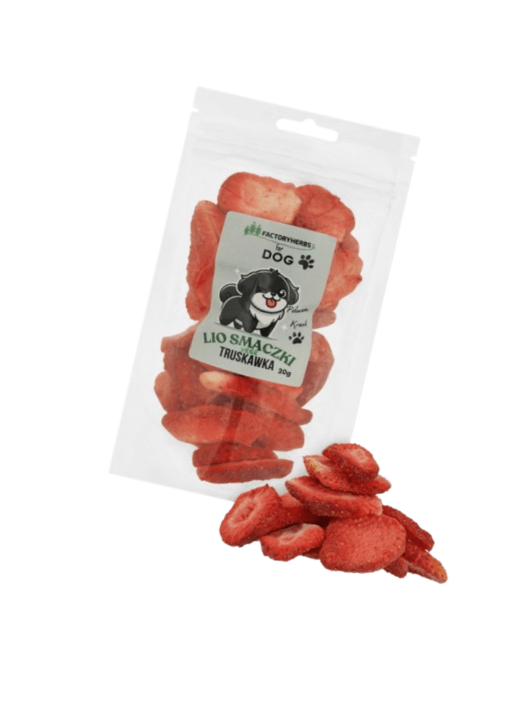 FOR DOG Liofilizowane smaczki dla psa truskawka 20 g