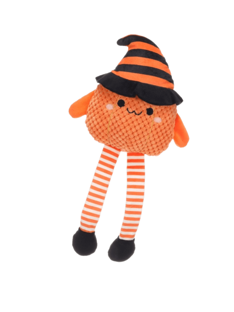 Halloween dynia w kapeluszu pluszowa zabawka dla psa