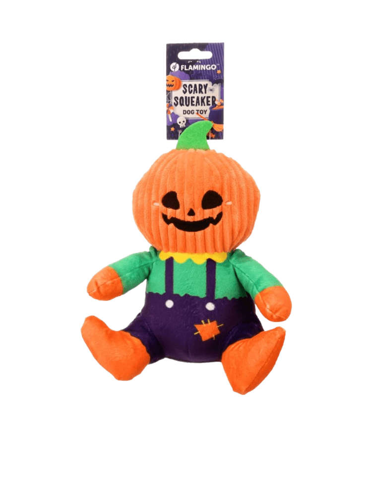 Halloween Dynia Little Man – Pan dynia w ogrodniczkach pluszowa zabawka dla psa