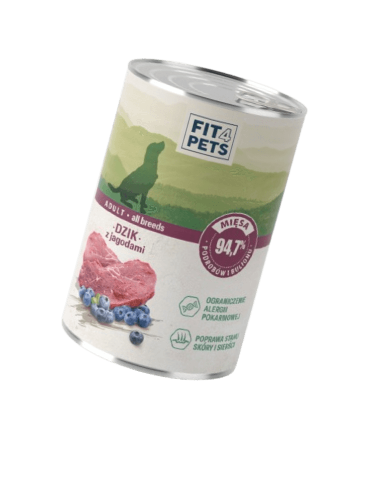 Mokra Karma Dzik z Jagodami  400 g – Monoproteinowa